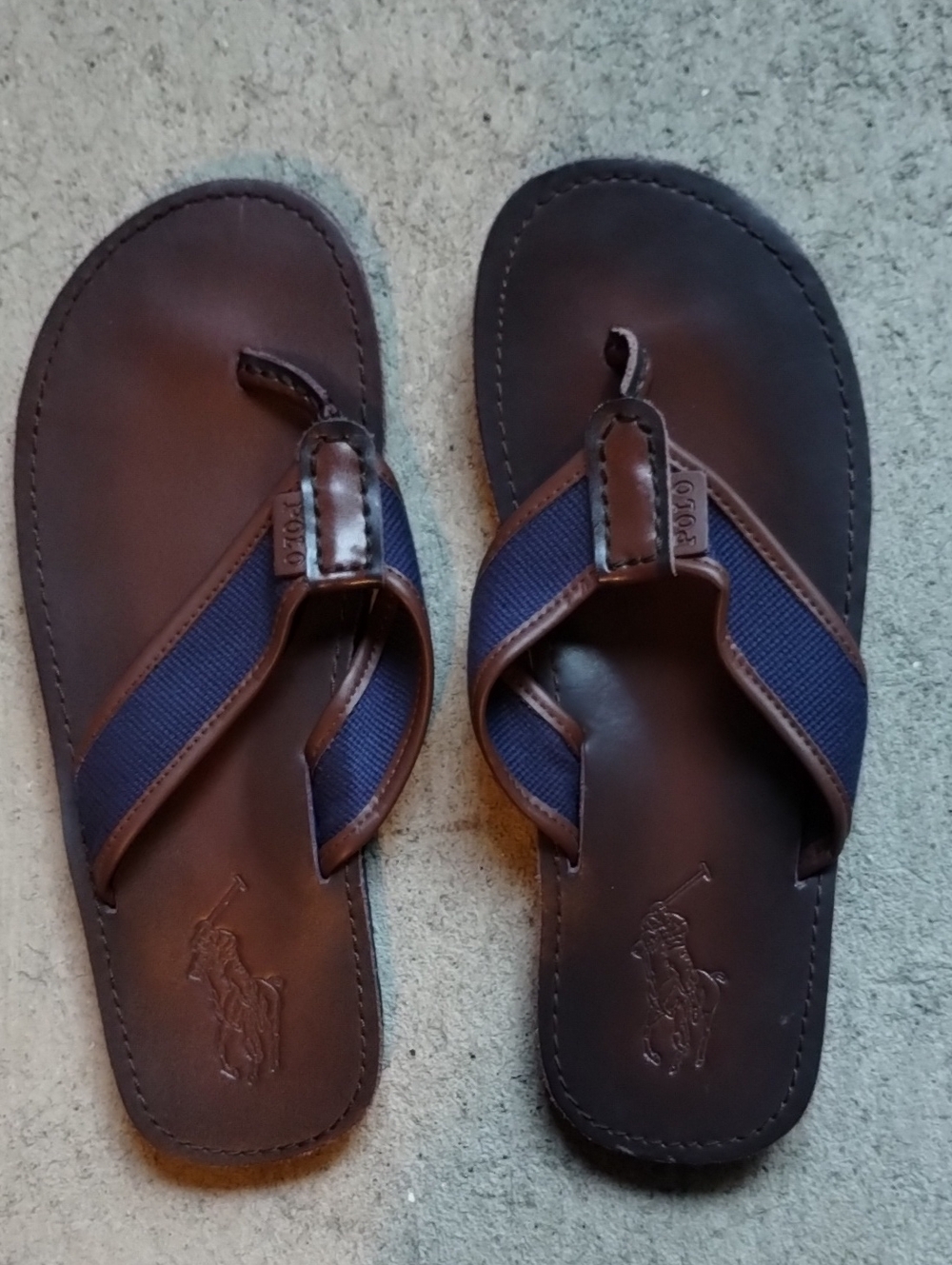 Ralph Lauren Polo Men's Leather Flip Flops Size Men's 11